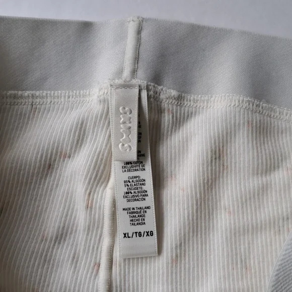 NEW SKIMS Girlfriend Boxer Shorts Cotton Rib Knit (Cream Floral) - SKIMS - Picture 5 of 8